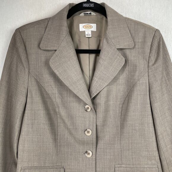 Talbots Blazer Suit Jacket Size 6 Brown Wool Career Academia Preppy Professional - Picture 2 of 11